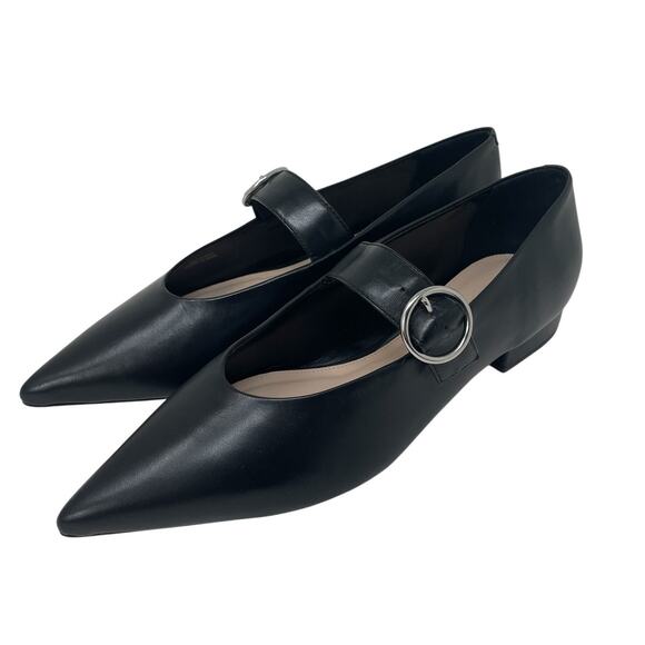 Maeve Anthropologie Mary Jane Buckle Flats Black Women's Size EU 41 NEW IN BOX - Picture 1 of 15
